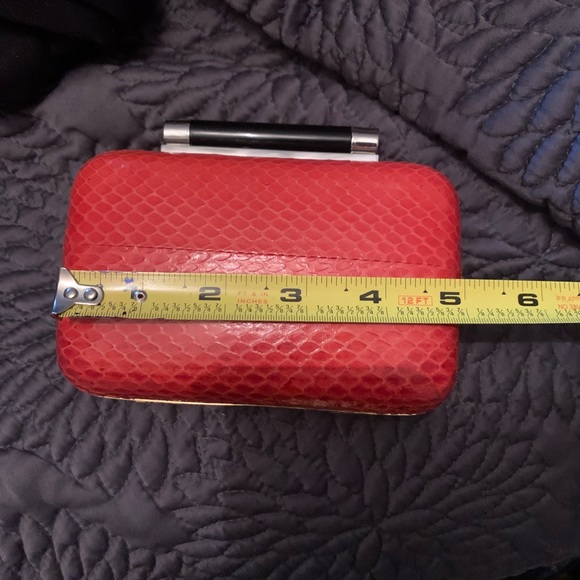 DVF Tonda orange hibiscus snakeskin clutch bag - Picture 9 of 11